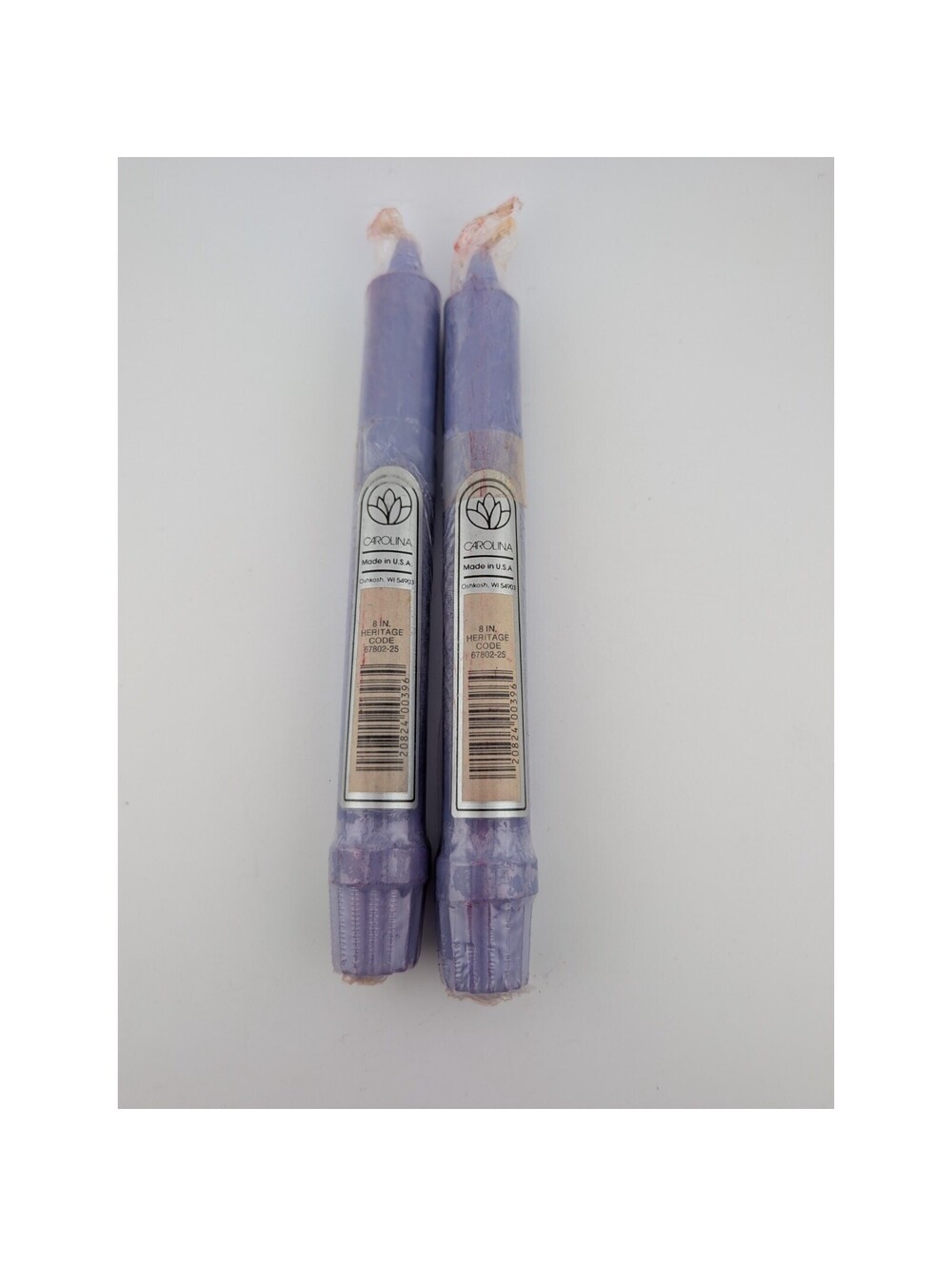Vintage Taper Candles Carolina 8 Inch Purple Heritage Pastel Lilac 67802-25